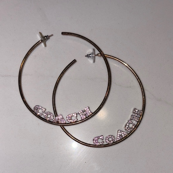 Coach Gold Hoop Earrings - Picture 1 of 1